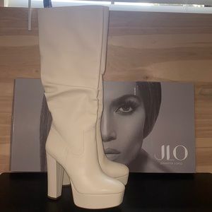 JLo 5in heeled boots bone sz9.5